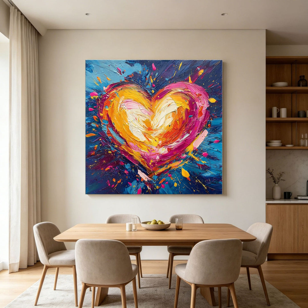 Artistic Heart Abstract Canvas Wall Art