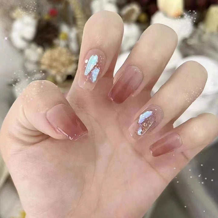 Artistic Press-On Nail Set with Unique Accent Designs