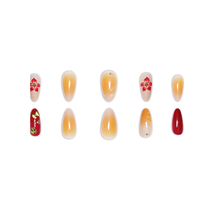 Decorative Floral Press-On Nail Art Set Kalsten