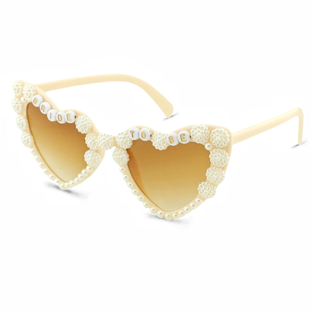 Heart-Shaped Bridal Sunglasses with Pearl Accents Kalsten