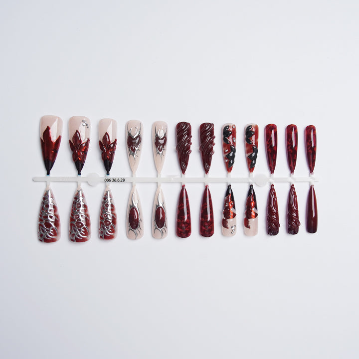Acrylic nail set with artistic designs Kalsten