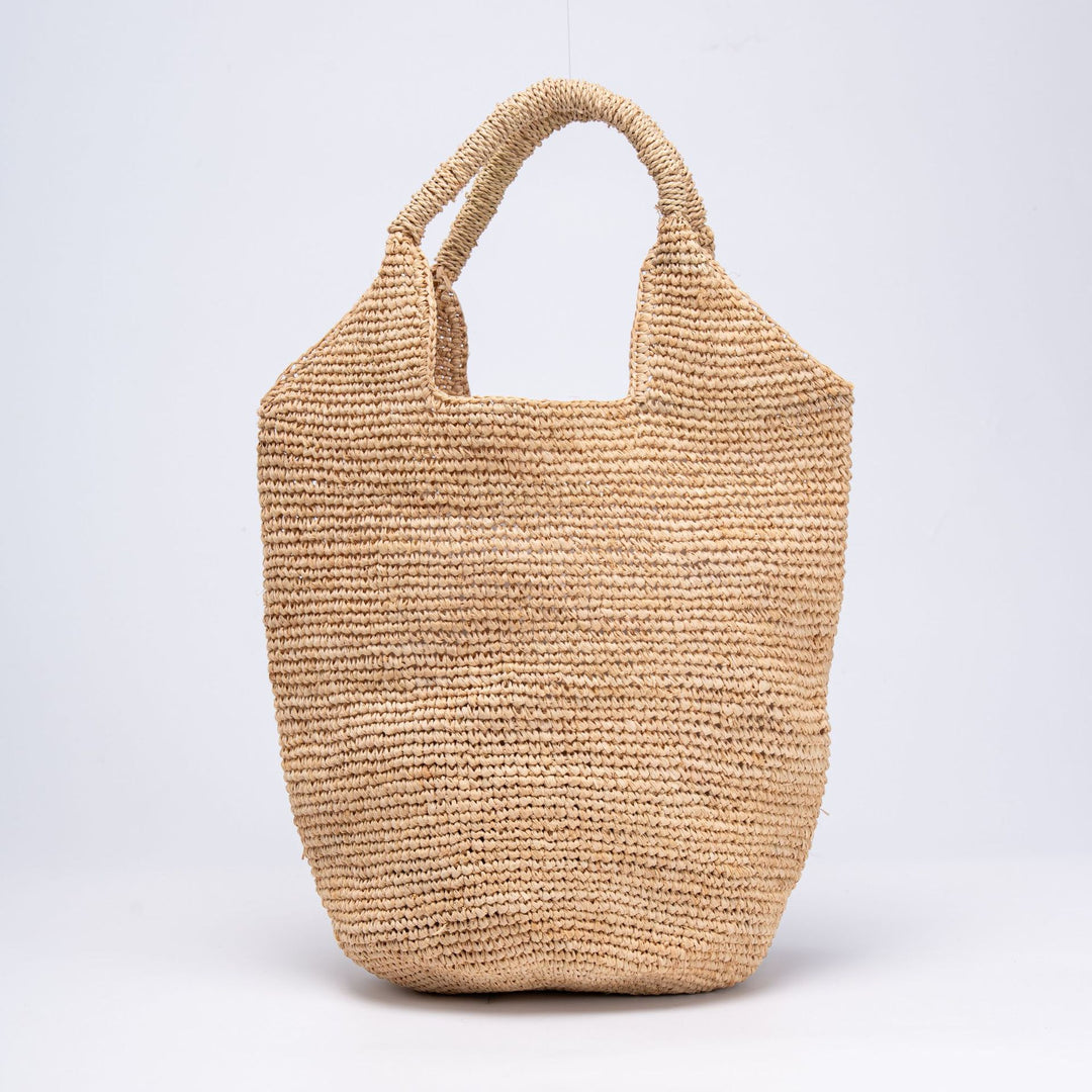 Beach bag made of natural raffia with practical handles Kalsten