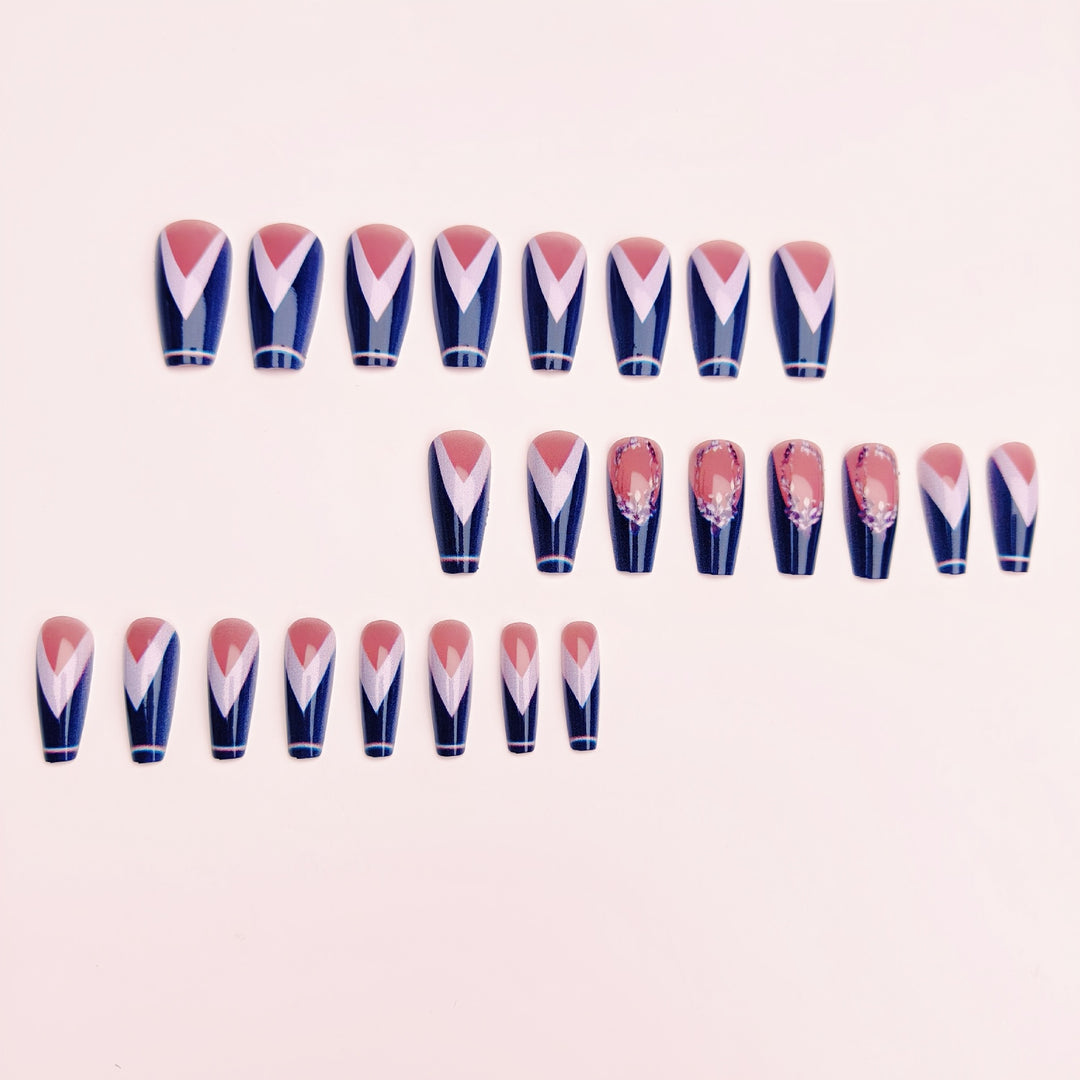 Elegant Artificial Nails with Floral Accents Kalsten