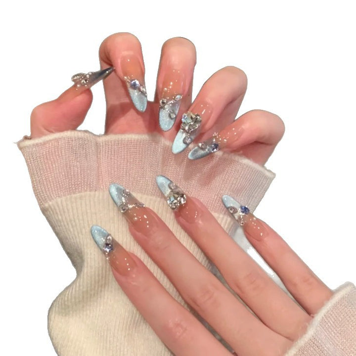 Artificial nails with elegant ombre effect and glitter coating Kalsten