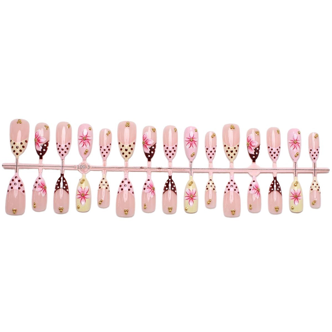 Artistic Floral Press-On Nail Tips Kalsten