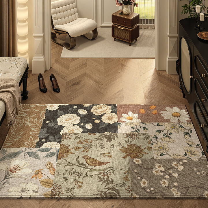 Decorative Floral Patchwork Area Rug