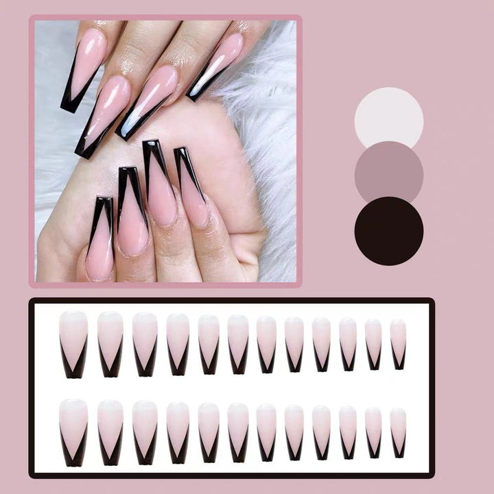 Artificial nail set with elegant stiletto design and glossy accents Kalsten