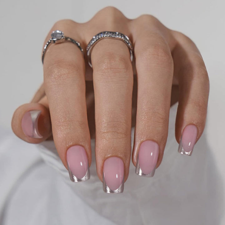 Artificial Nails in Natural French Tip Design Kalsten