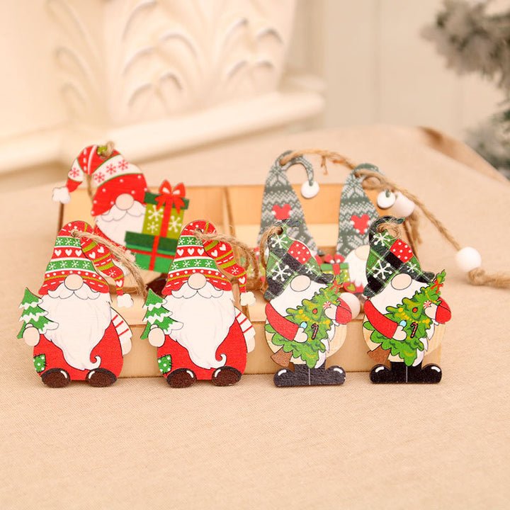 Decorative Wooden Gnome Figurine Set Kalsten