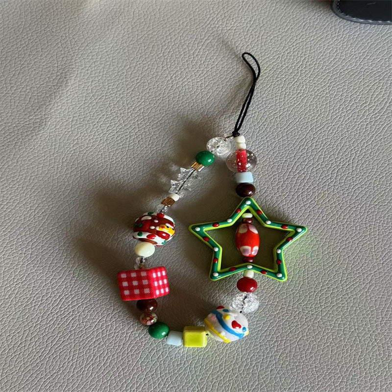 Festive Beaded Charm Phone Lanyard Kalsten