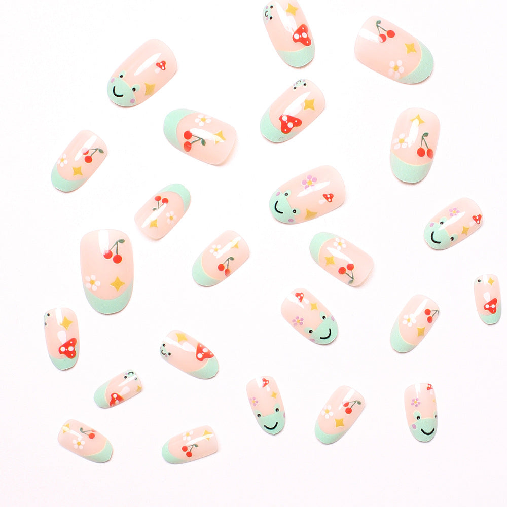 Artificial nail set with cheerful 3D designs and blooming accents Kalsten