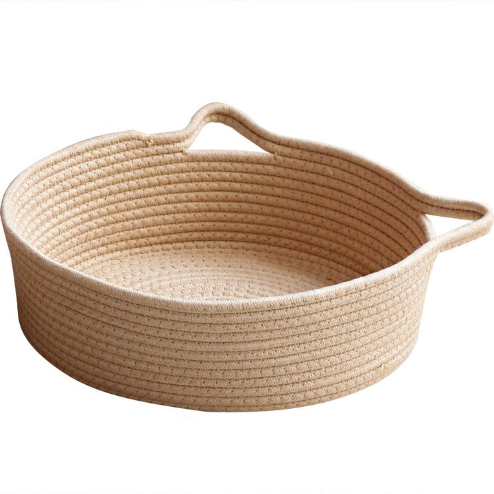 Decorated basket with practical handles Kalsten