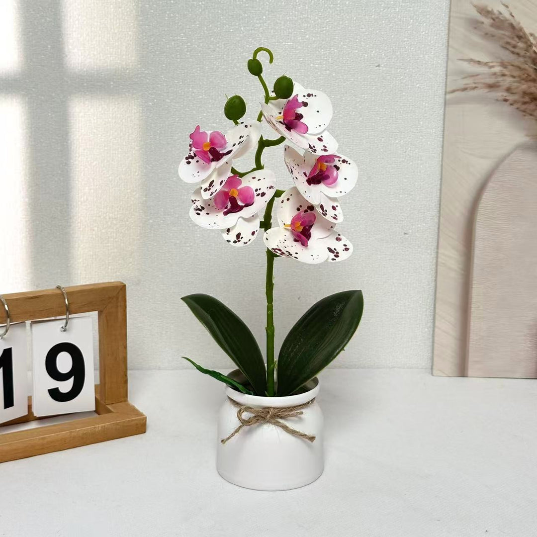 Lifelike Orchid Plant Arrangement for Indoor Home Decor