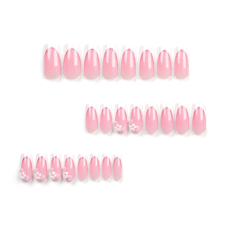 Artful Nail Extensions with Glitter and Flower Accents Kalsten