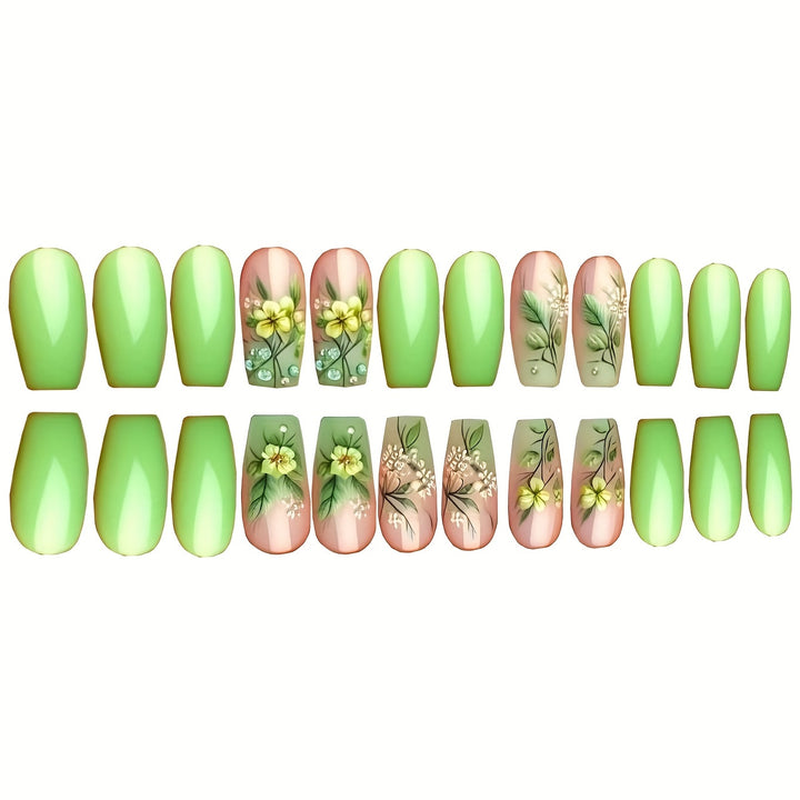 Floral Art Press-On Nail Design Kalsten