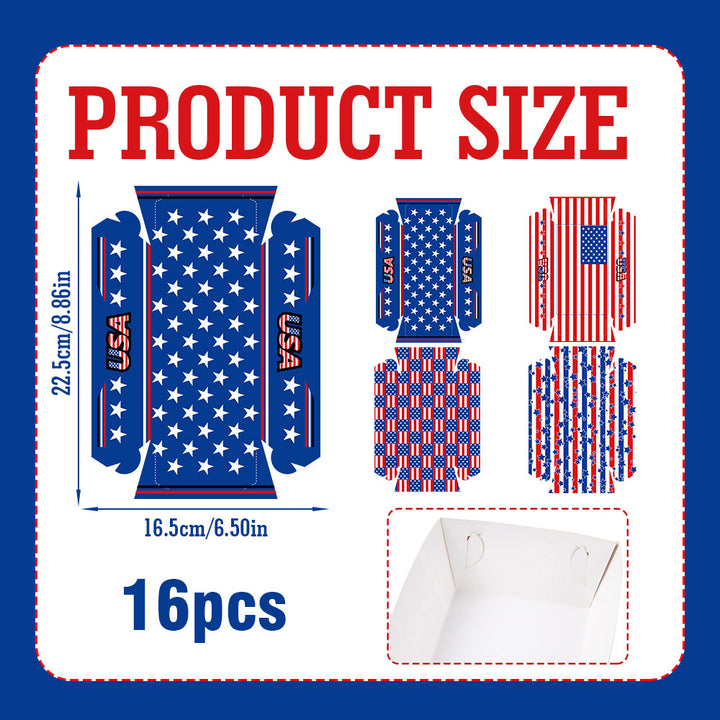 Unisex nan decorative gift boxes made of sturdy cardboard with foldable plug bottom and Americana star-and-stripes pattern Kalsten