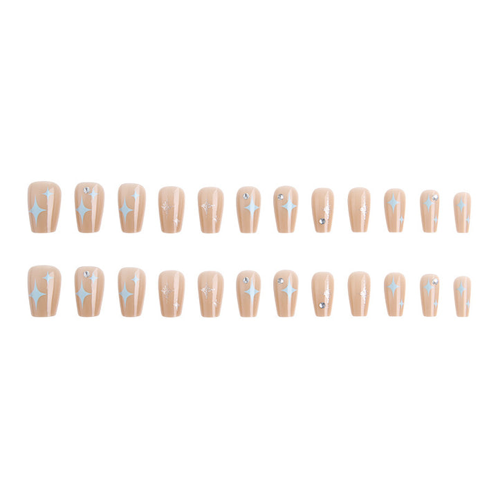 Acrylic nail set with sparkling star and glitter elements Kalsten
