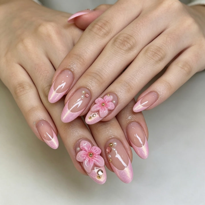 Artificial nails with floral 3D design Kalsten