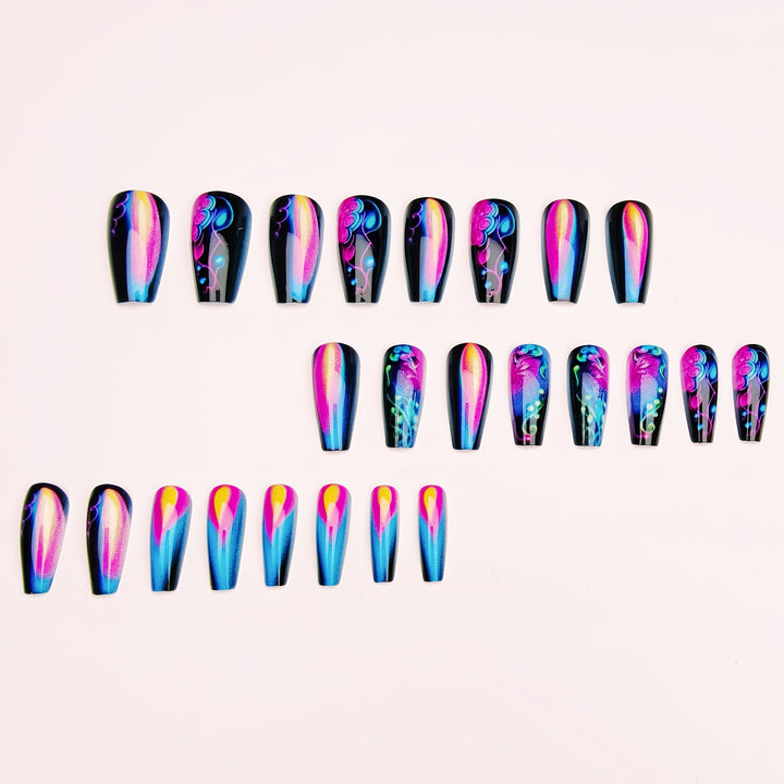 Creative artificial nails with neon accents Kalsten