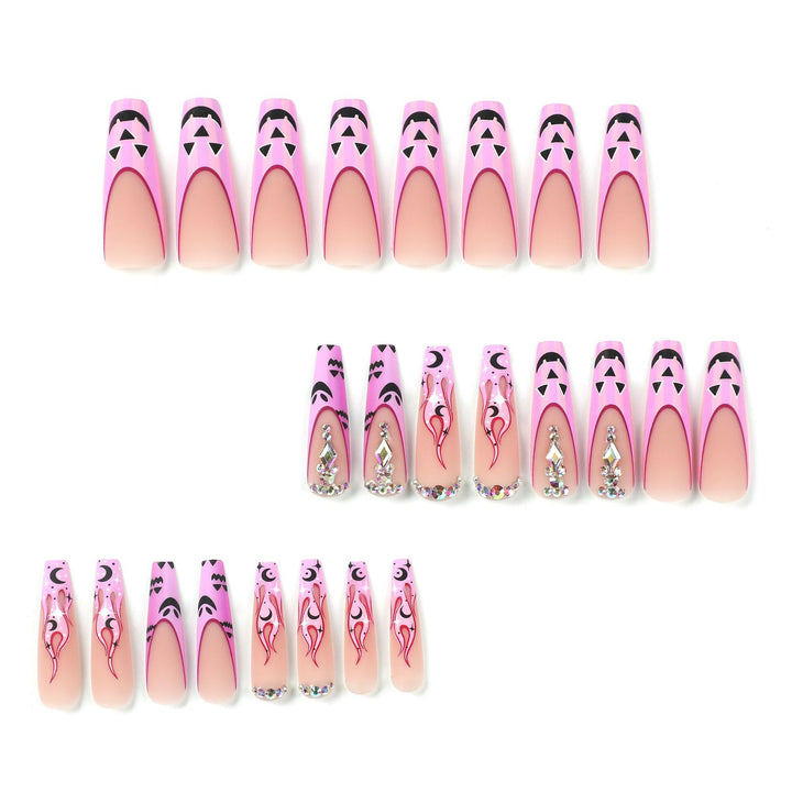 Artificial nail art with festive design and glitter variations Kalsten