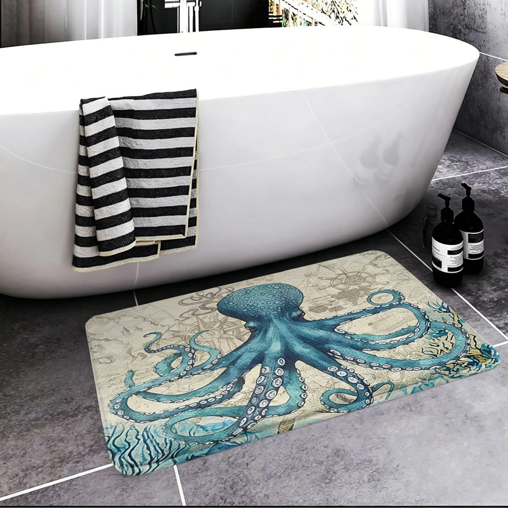 Coastal Nautical Bath Mat Kalsten