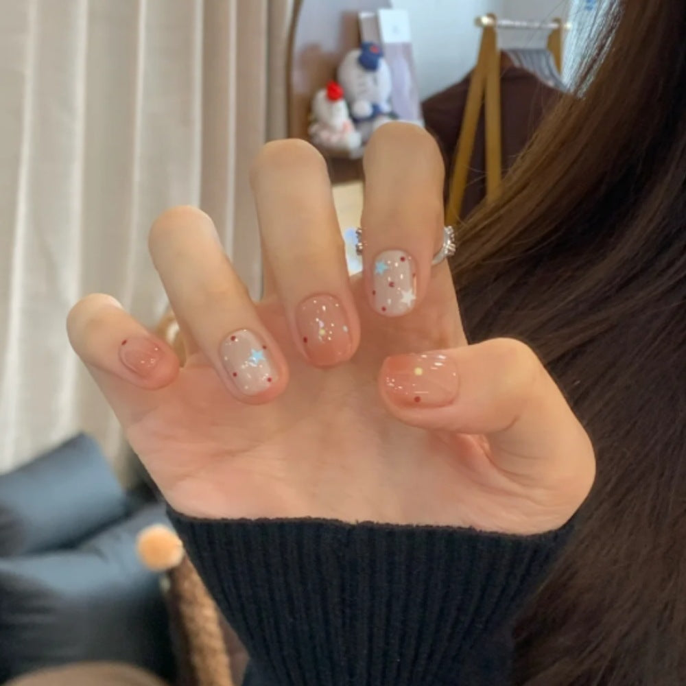 Artistic Press-On Nail Set with Star Design Kalsten