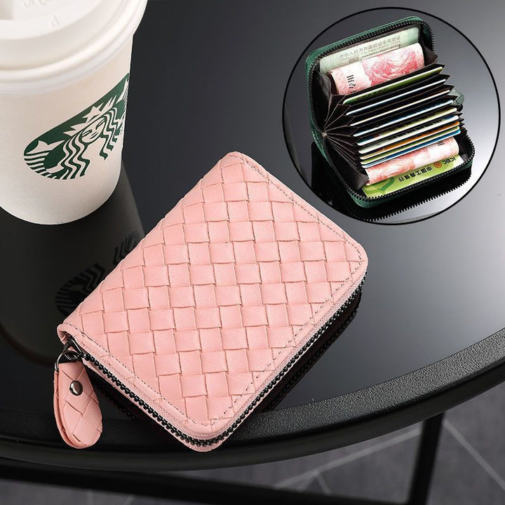 Compact Woven Zippered Card Holder Kalsten