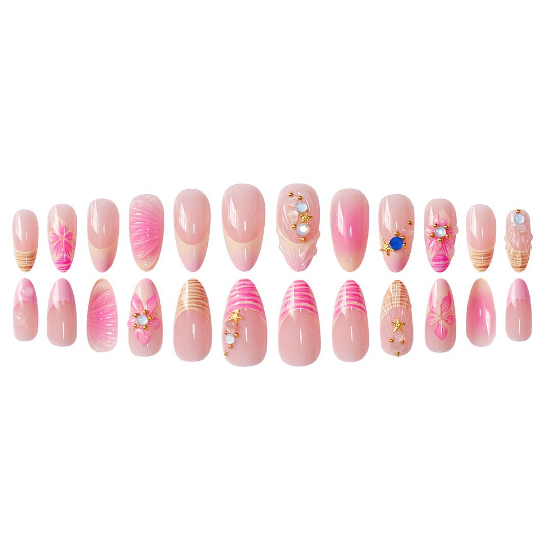 3D Floral Accented Press-On Nail Art Kalsten