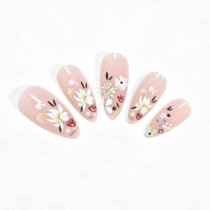 Floral Art Acrylic Nail Tips Kalsten