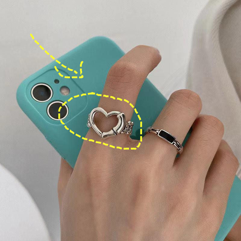 Heart-Shaped Silver Statement Ring Kalsten