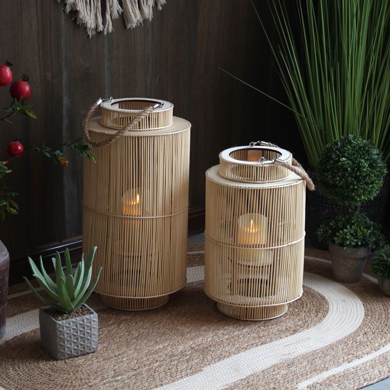 Decorative lantern made of woven material Kalsten