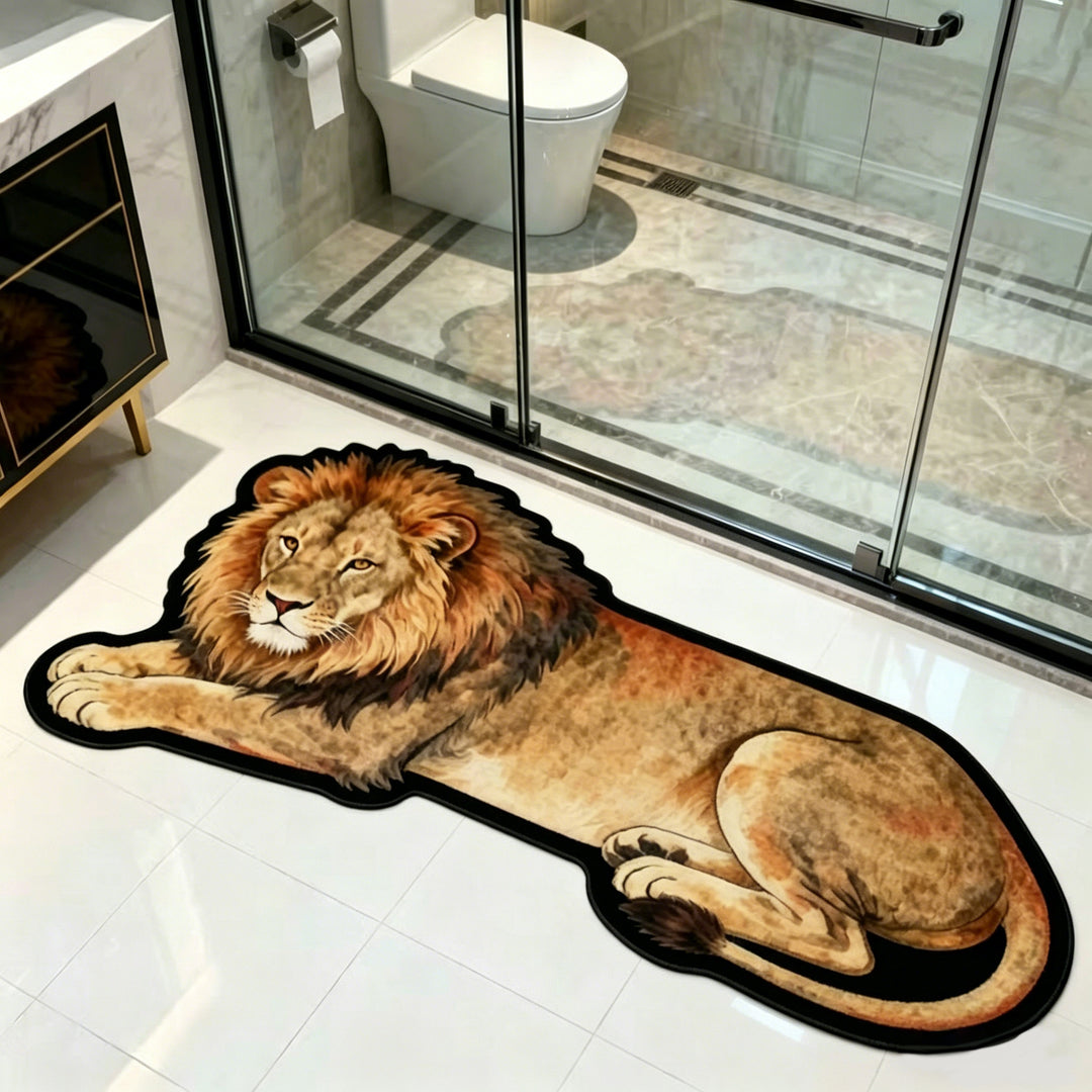 Plush Tiger-Shaped Carpet