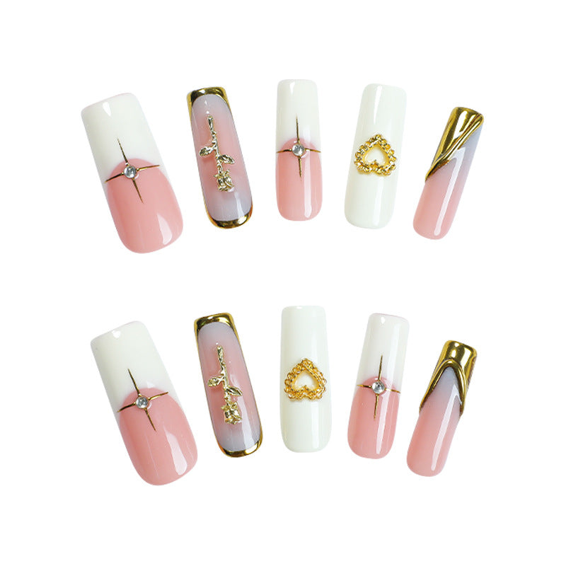 Acrylic nail set with glamorous decorations Kalsten
