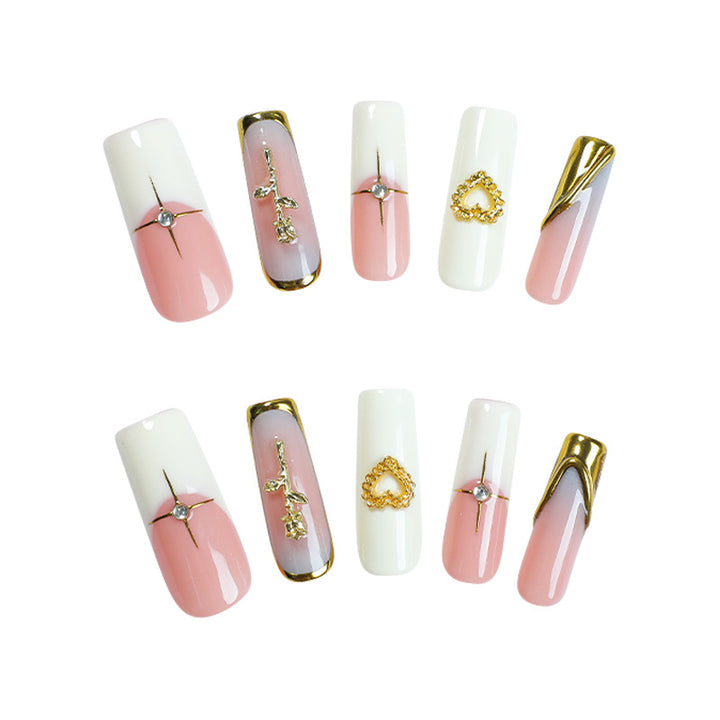 Acrylic nail set with glamorous decorations Kalsten