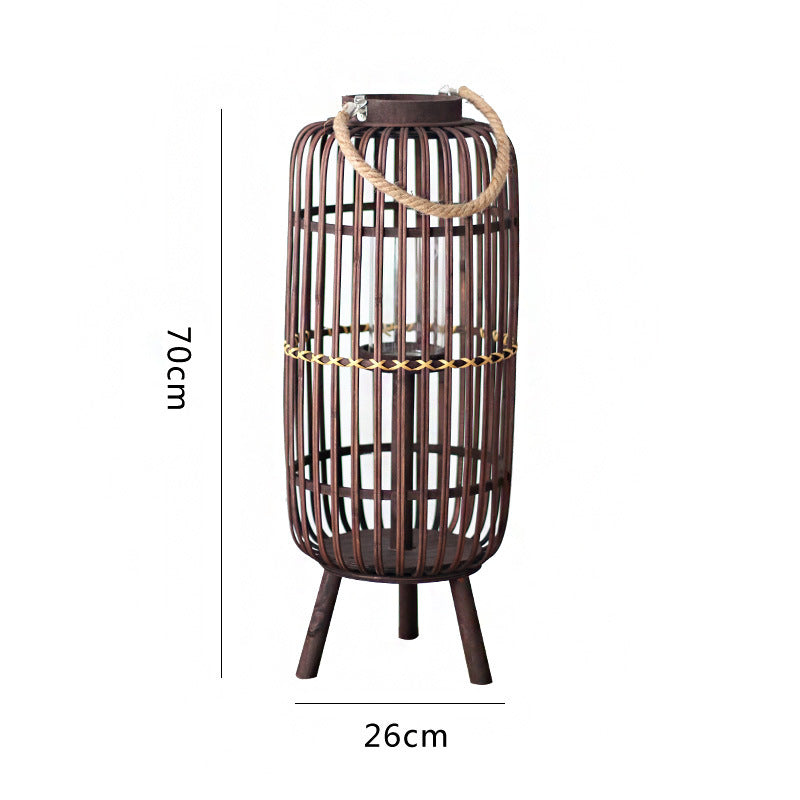 Rustic Rattan Lantern Kalsten