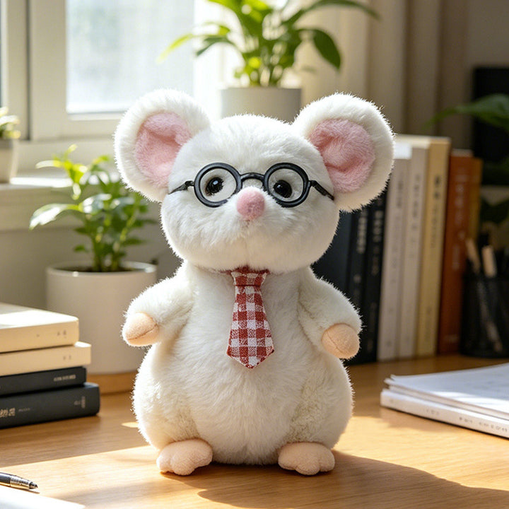 Kawaii Hedgehog Plush Collectible with Embroidered Cherry Accent and Soft Faux‑Fur Back Kalsten
