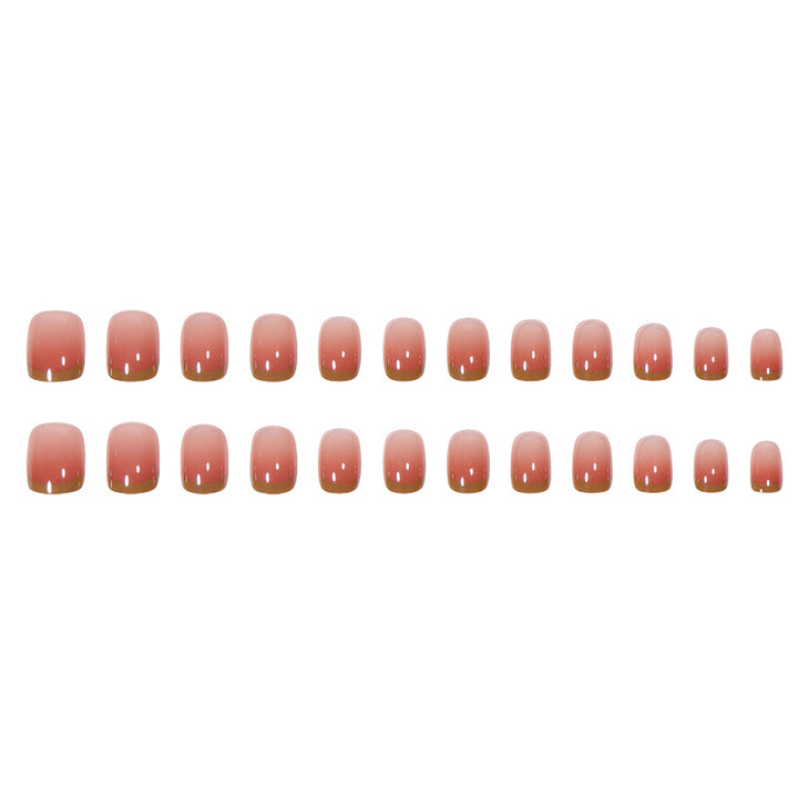 Elegant French Tip Press-On Nails with Pearlescent Finish Kalsten