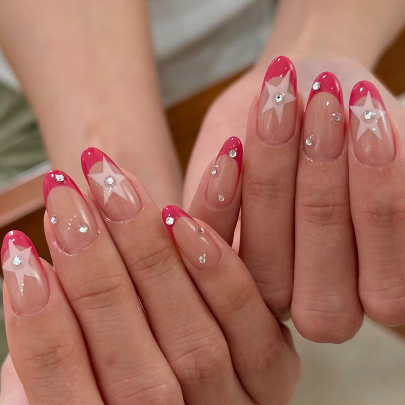 Decorative Press-On Nail Tips with Rhinestone Accents Kalsten
