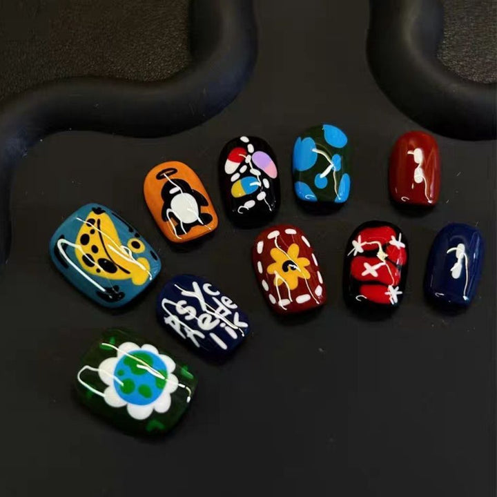 Artistic Coffee-Inspired Press-On Nail Art Set Kalsten