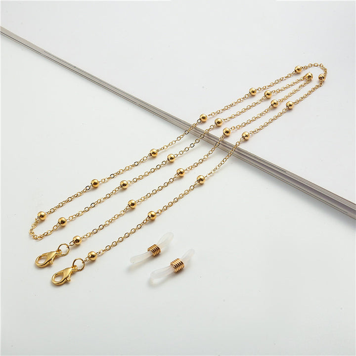 Stylish Glasses Strap Made of Stainless Steel with Bead-Shaped Design Elements Kalsten