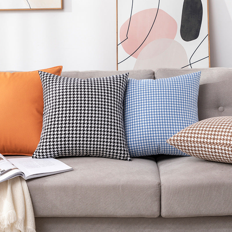 Houndstooth pattern decorative pillow