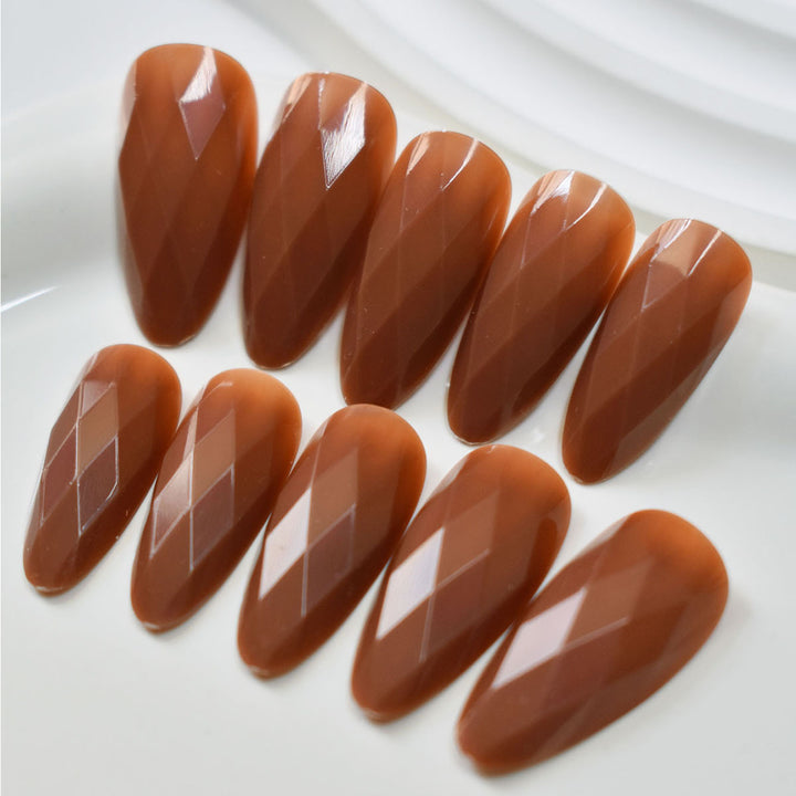 Premium Glossy Diamond-Shaped Press-On Nails Kalsten