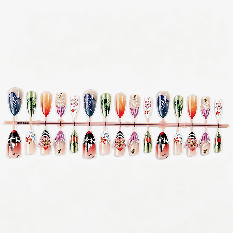 Creative acrylic nail set with maritime motifs Kalsten