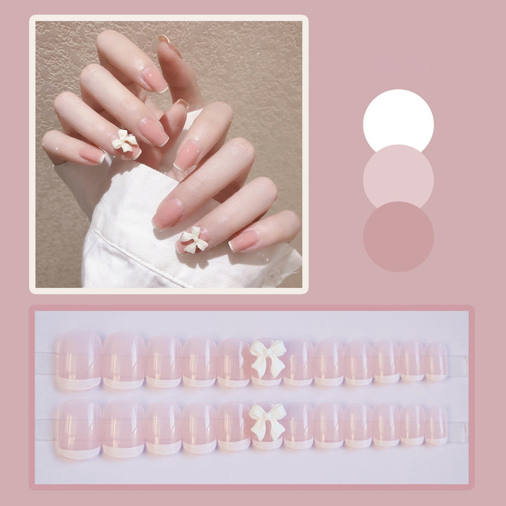 Artificial nails with elegant bow motifs Kalsten