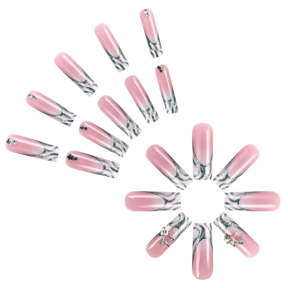 Glittery Star-Embellished Press-On Nails Kalsten