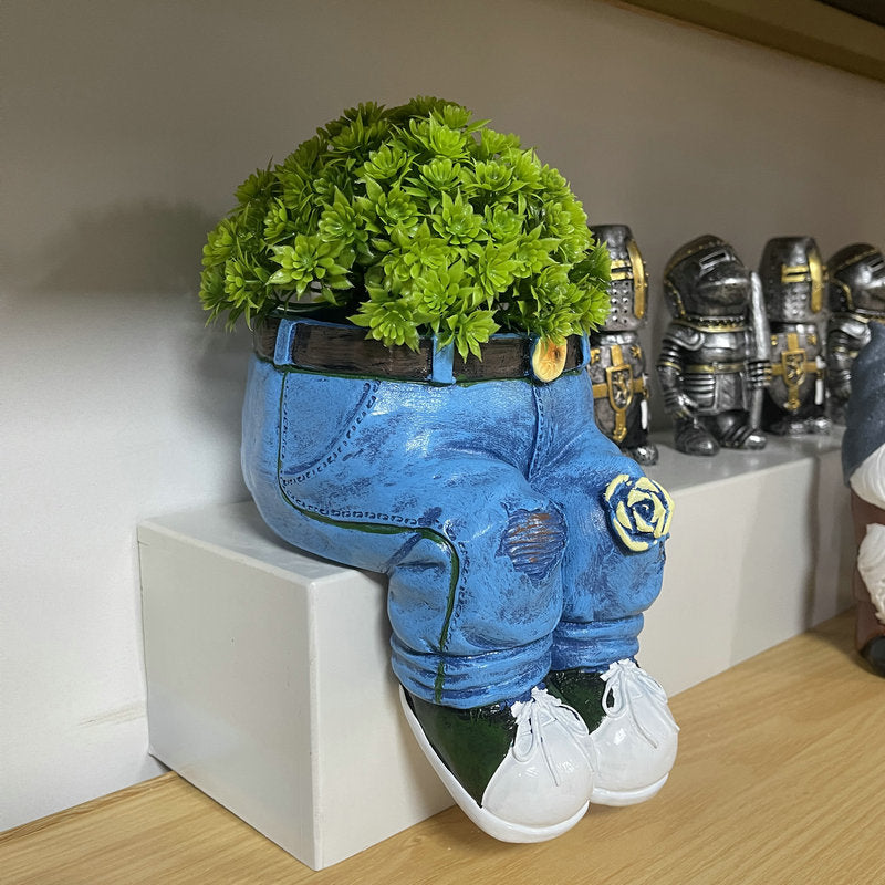 Decorative plant figure in denim look Kalsten