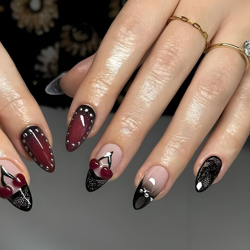Nail art set with playful fruit and flower designs Kalsten