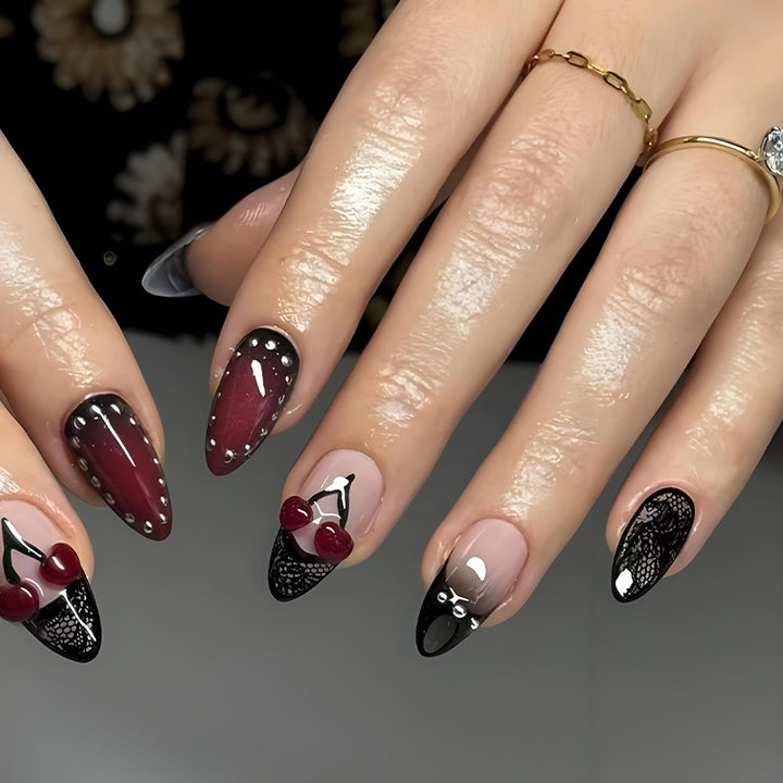 Nail art set with playful fruit and flower designs Kalsten