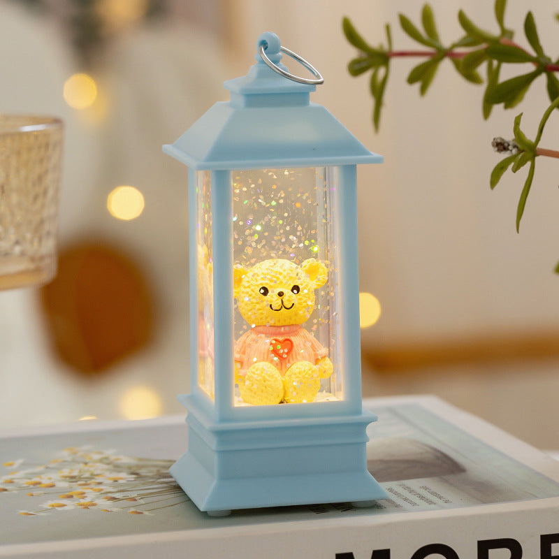 LED decorative lantern with bear motif