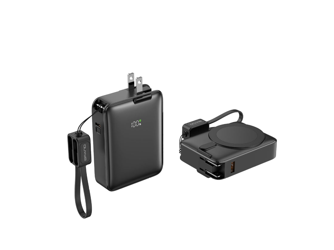 Portable power bank with integrated magnetic charger and smart LED display Kalsten